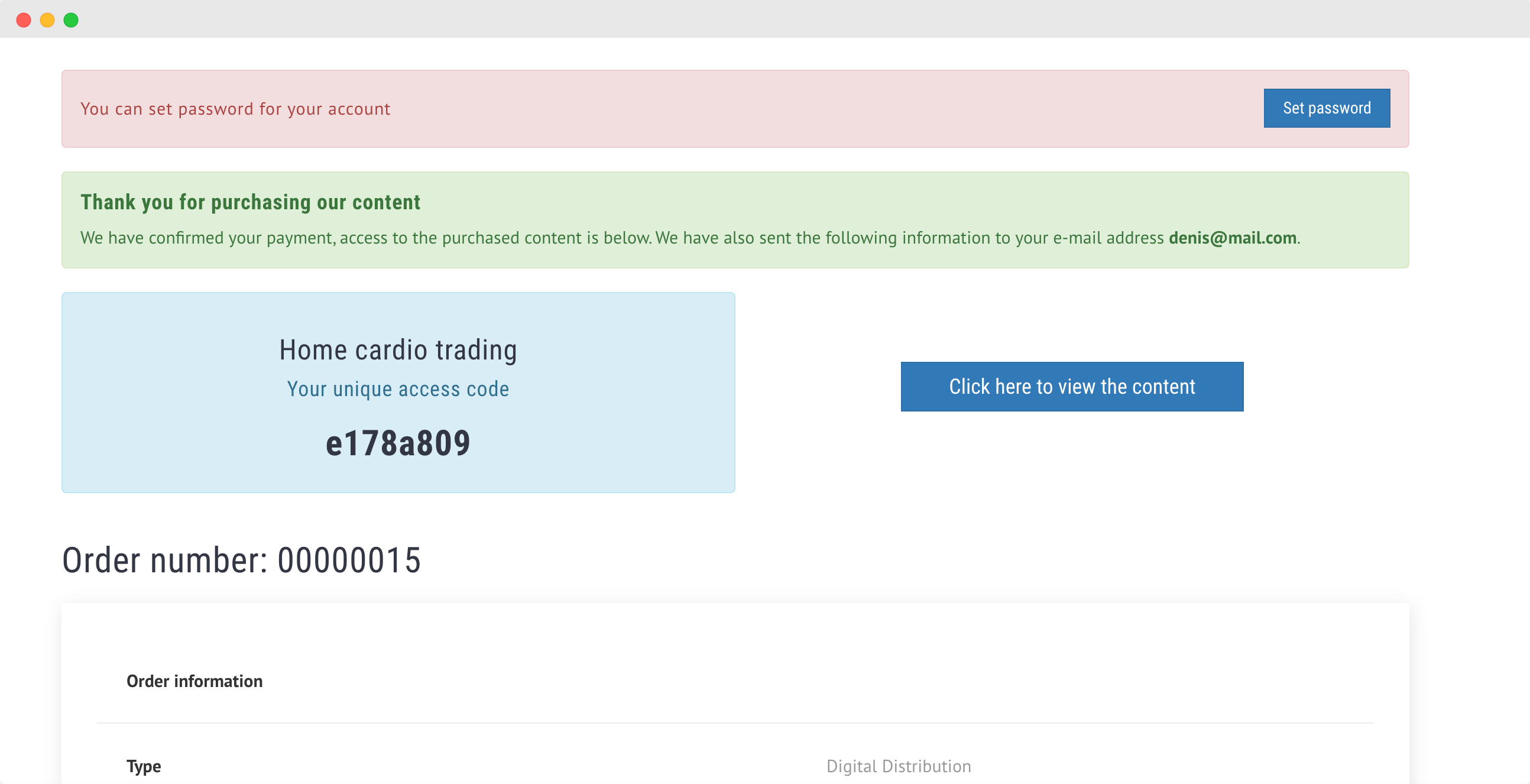 Sell content online