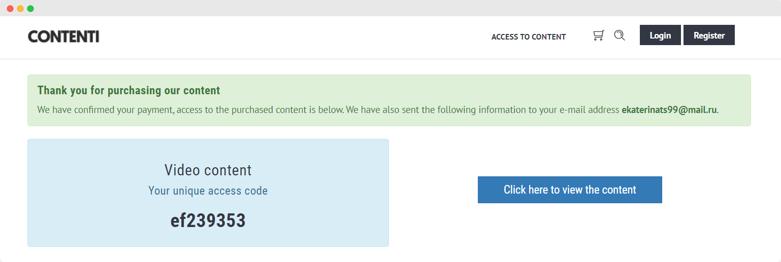 Sell content online